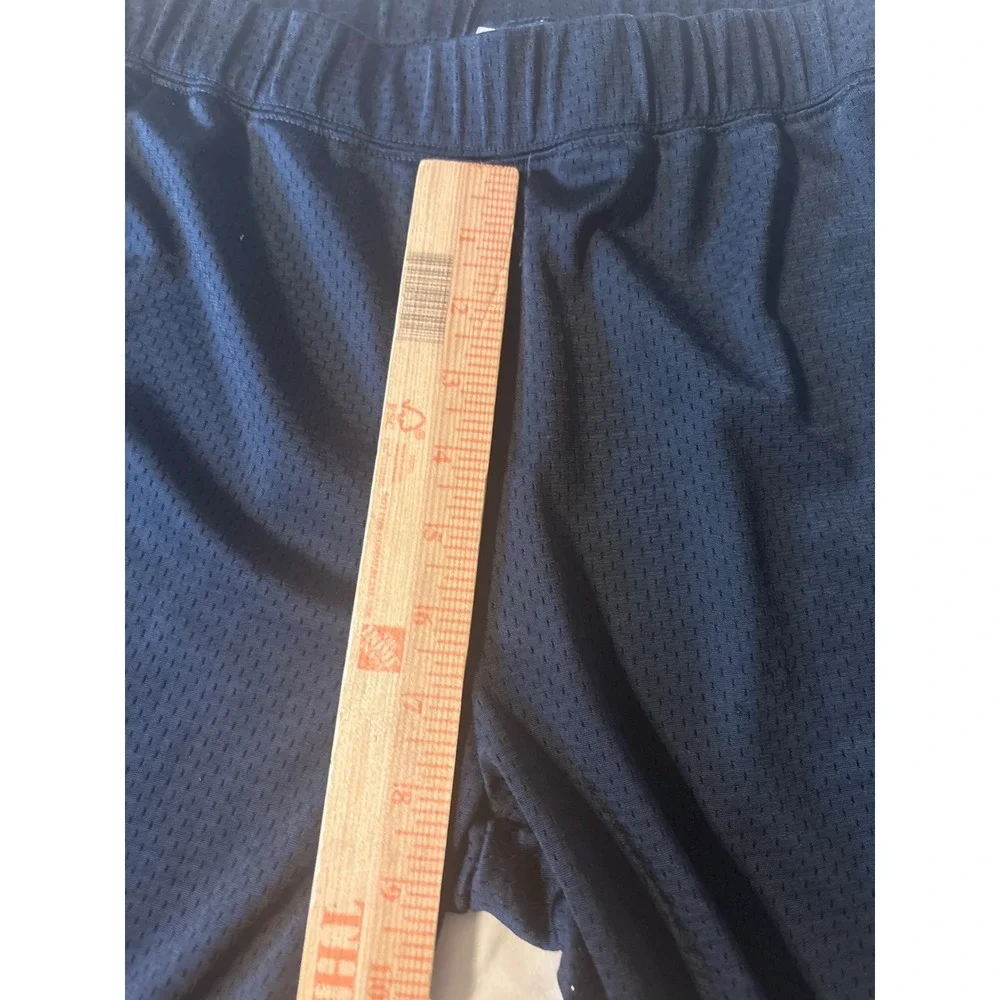 Nike Mesh Track Pants Boys M Navy Blue Excellent‎ Yellow Stripe Swoosh Athletic